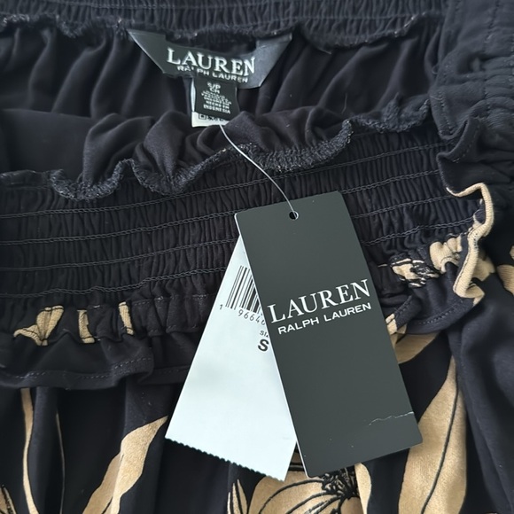 Lauren by Ralph Lauren NWT Black and Beige Off the Shoulder Blouse - Picture 5 of 9